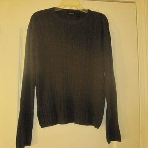 Claiborne Mens Crewneck Sweater. Charcoal with Light Gray Long Sleeve  Size L.